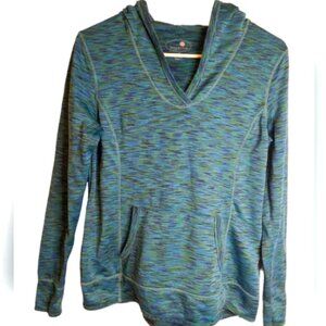 Tangerine Blue/Green Space Dye Hoodie Size L